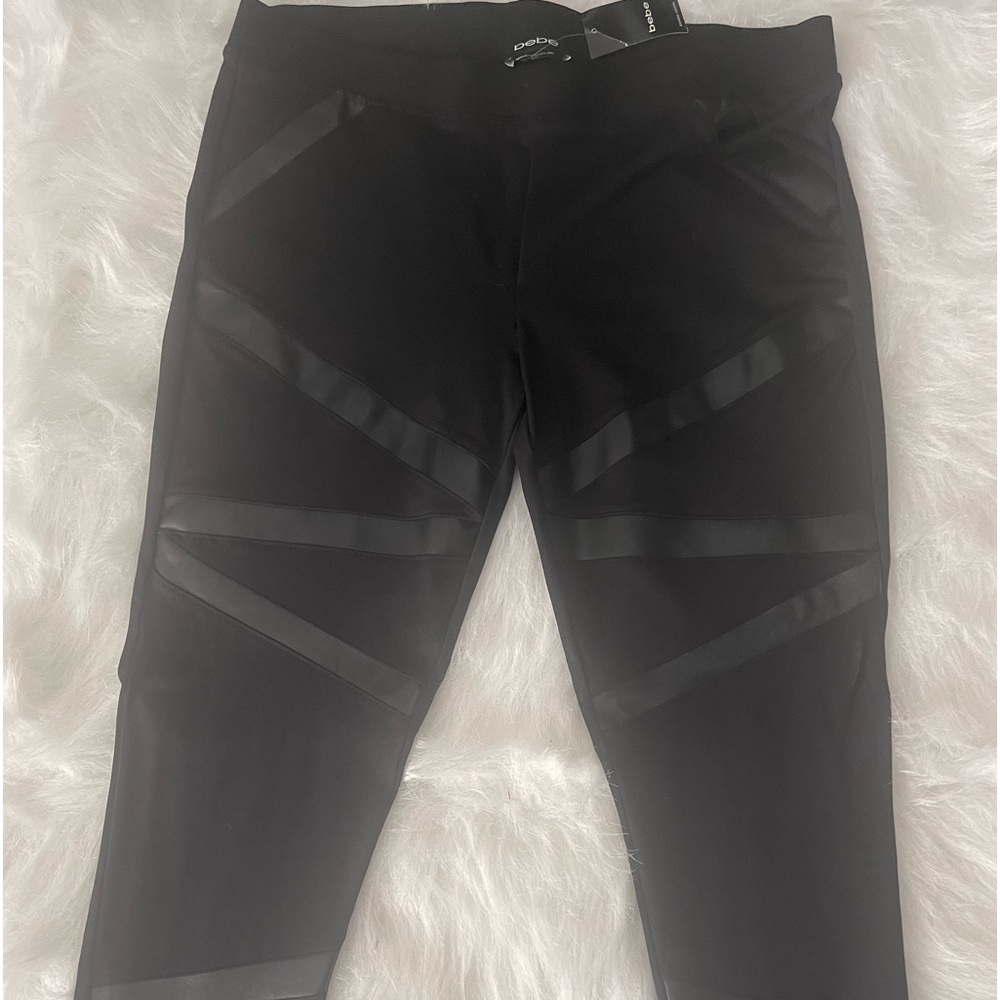 NEW BEBE LINEAR LEGGING Black size L